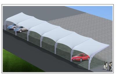 China Tent And Awning Fabric Car Parking Shades Waterproof Membrane PVDF Roof Cover New Materials for sale