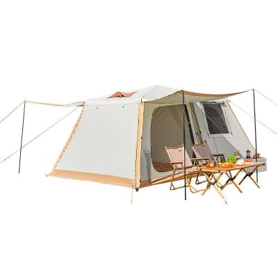 China Extended Type Tent Lounge Outdoor Full Automatic Two Chamber Camping One Thickened Aluminum Pole Rainproof Beach Tent for sale