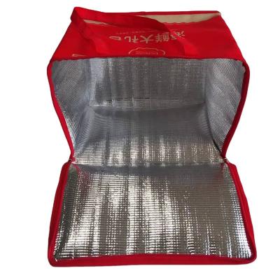 China Waterproof Customized Large Food Pizza Heat Insulation Delivery Ready Made Bag For Aluminum Foil Uber Food Lunch Bag for sale