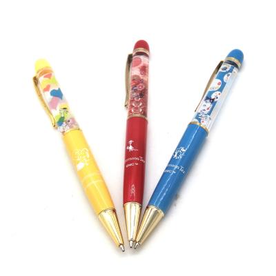 China Normal Plastic Floating Liquid Ball Pen Metal Twist Ballpoint Glitter Pen With Logo 2022 New Fashion Cute Promotional Gifts for sale