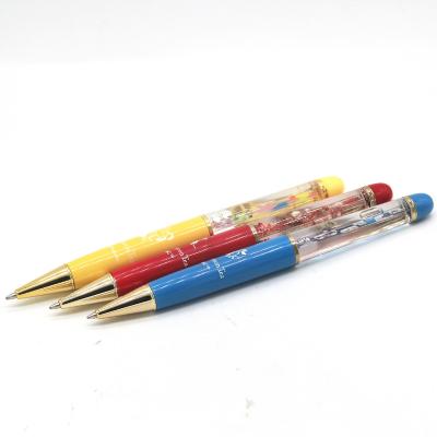 China 2022 New Normal Pen Style Liquid Oil Plastic Floating Tip Pen Cheap Custom 3D Objects Metal Twist Ball With Logo for sale