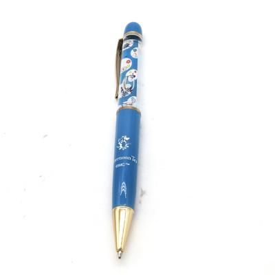 China Normal Cheap Promotional Custom Novelty Cute 3D Glitter Pen Cute 3D Objects Metal Objects Metal Floating Ball Pen for sale