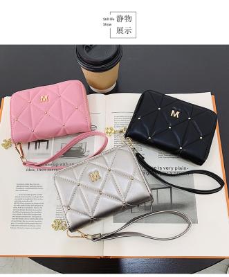 China Can hold cash & casual card ladies pinch card slot Mini Wallets China Wholesale credit card holder PU leather in small quantity for women purse clutch for sale