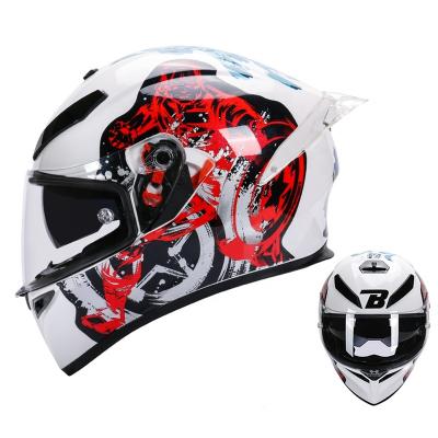 China Helmet Motorcycle Accessories Motorcycle Safety Helmets ABS Full Face Double Lens Racing Cross Country Helmet DOT Approved Helmet for sale