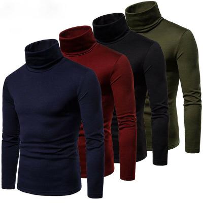 China Fashion Breathable Casual Slim Fit Turtleneck Basic Knitted Collar Male Autumn Winter Tops Sweater Collar Double Pullover Tops for sale