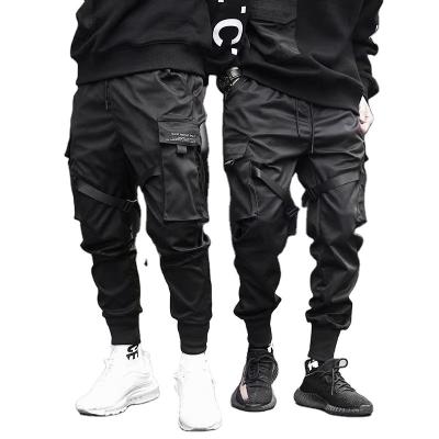 China 2022 Anti-Wrinkle Ribbons Harem Joggers Mens Cargo Pants Streetwear Hip Hop Casual Pockets Track Pants Male Harajuku Fashion Trousers for sale