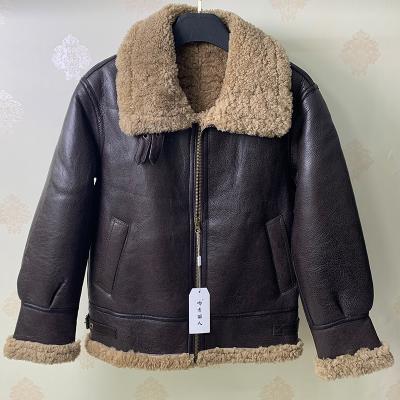 China Original QUICK DRY men's large shearling sheep fur coat winter leather coat B3 for sale