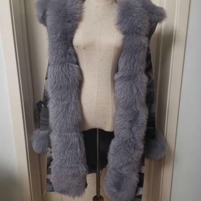 Κίνα 2019 gray anti-shrink army parka rex rabbit trimming fox fur lining women parka προς πώληση