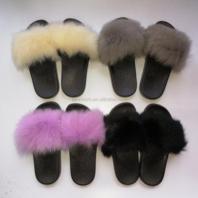 Cina Home Textile Fur Slippers Trail Lamb Hair Fox Fur Shoes Fur Slippers Fox Fur Slide Slippers /Sandals in vendita