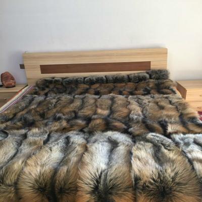 China Use 2018 Real Fur Large Soft Blanket , Fox Fur Blanket zu verkaufen