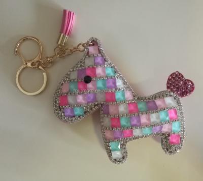 China Trendy Fashion Pony Key Chain Horse Bag Leather Handmade Charm for sale