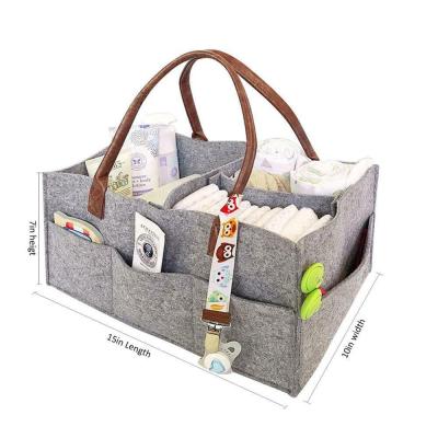 China Popular Large Size Mother Felt Bag Organizer Adult Diaper Bag Or Basket For Clothing for sale