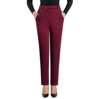 China High Leg Pants Sequin Ladies Spring Formal Pants Breathable Casual Straight Elastic Waist Suit for sale