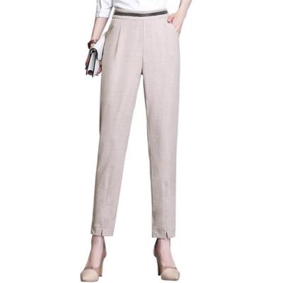 China New Arrival QUICK DRY Summer Solid Color Fleece Drawstring Straight Women's Office Pants for sale