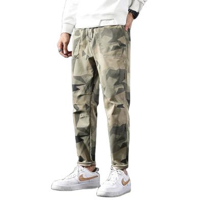 China New Arrival Breathable Camouflage Pants Casual Pleated Straight Leg Drawstring Cargo Pants Wholesale for sale