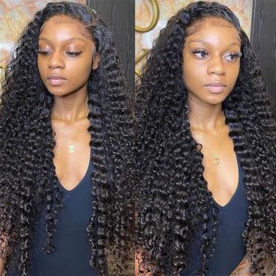 China 100% High Quality Virgin Human Hair Deep Wave Wigs HD 4x4 Deep Closure Wig Vendors For Black Women for sale