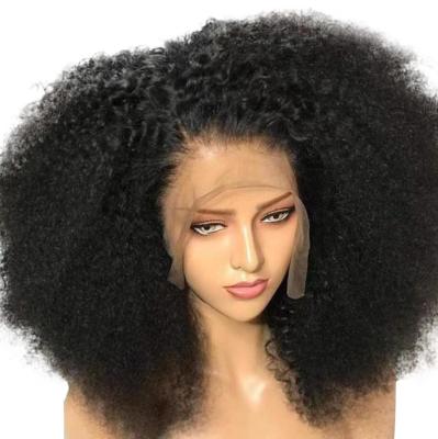 China Hot Selling HD 13x4 Curly Afro Wig Hair Afro Wig Pre Plucked Density Remy Lace Front Wigs 150% Lace Wigs For Women for sale