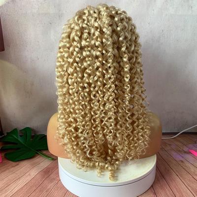 China High Quality Deep Wave Brazilian Virgin Malaysian Human Hair Wig Deep Wave Lace Front Wig 613 T Part Wig for sale