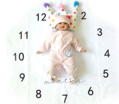 China Anti-pilling Customized Pattern Cotton Baby Monthly Milestone Blanket for sale