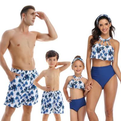 China 2022 Family Plus Size Parent Child Couples Matching Swimsuit Swimwear Bikini Set for sale