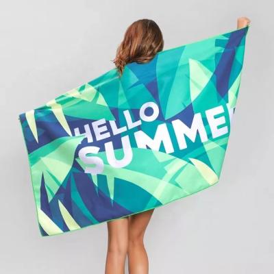 China Luxury Printed Towel Logo Print Microfiber Designer Beach Towels Custom Wholesale QUICK DRY Microfiber Quick Dry Towels for sale