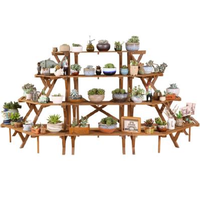 China Luxury Morden New Promotion Boutique Flowers Shop Display Decorative Floor Stands Four-Layer Corner Flower Stand for sale