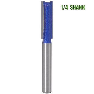 China Carbide ALPHA Professional Industrial Quality 1/4 Inch Shank Tungsten Carbide Wood Milling Cutter Woodworking Tools Router Straight Bit for sale