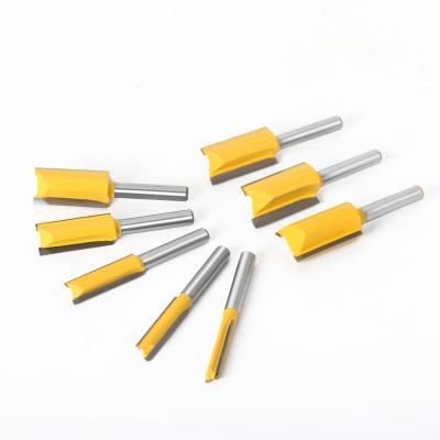 China ALPHA 7PCS Carbide Sets 1/4 Inch Straight Leg Two Flute Plywood Cutter Bit Set for sale