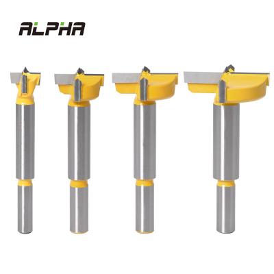 China Hole Drilling ALPHA 15mm-100mm Tungsten Carbide Cutters Wood Hole Saw Forstner Wood Hinge Center Boring Drill Bits for sale