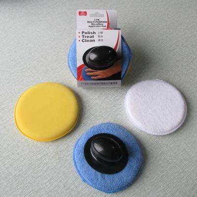 China Car Polish 3 Packs Wax Applicator Pads With Handle for sale