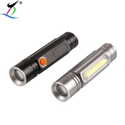 China LANDSCAPE Portable Tactical Flashlight With Magnet And USB Rechargeable Hangig Ring Torch Light With COB Light For Camping for sale