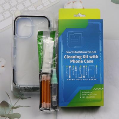 China 5 In 1 Phone Cleaner Small Foam Swab Screen Cleaning Kit Phone Cleaning Kit With Phone Case for sale