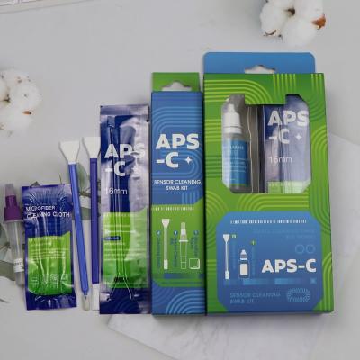 China 3 In 1 Portable Double Ended Microfiber Sensor Swab APS-C Camera Cleaning Kit With Solution for sale