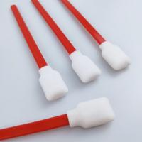 China No Lint Red Foam Tipped Swabs Rectangle Square Sponge Head for sale