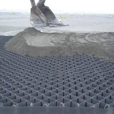 China Industrial HDPE Geocell Gravel Grid Gravel Driveway Black HDPE Grid Geocell for sale