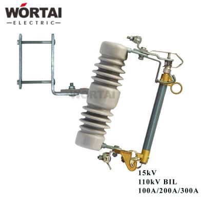 China Fiberglass With Wortai Long Time Use 11kV 100A Dropout Fuse Cutout Porcelain Fuse UV Resistant Cutout for sale