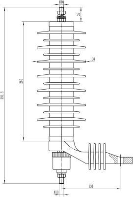 China High Quality Electric Power Transmission Stability Metal Oxide Surge Arrester Without Gaps 21kv 10ka for sale