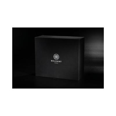 China Recyclable Custom Luxury Elegant Packaging Boxes Black Rigid Paper Gift Packaging Box for sale