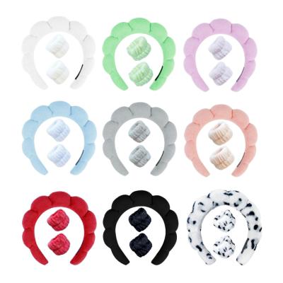 China Twist sponge high calvaria SPA head band  washing Face makeup headband set en venta