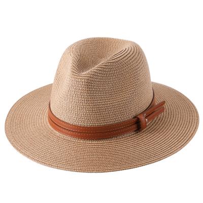 China Women's  Straw Hat Foldable Panama Sunshade Hat Beach Hat for sale