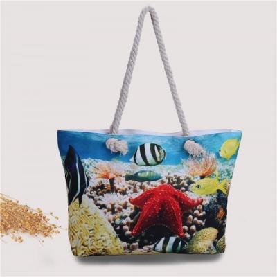 China Bolso del paño de Oxford de la capacidad grande del bolso de la playa del mundo del océano en venta