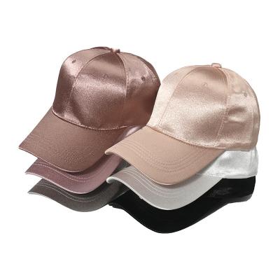 China Spring/Summer Silk Satin Solid Color Casual Baseball Cap for men and women for sale