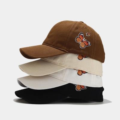 China New Fashion Butterfly Pattern Curved Brim Baseball Cap For Outdoor for sale