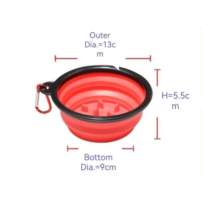 China Hot Sale Outdoor Portable Folding Bowl Non-automatic Small Pet Slow Food Bowl Cat And Dog Food Utensil for sale