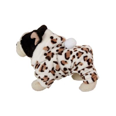 China New Viable Hot Selling Quadruped Clothes Pet Clothes Fashion Winter Dog Hoodies With Flannel Leopard Print for sale