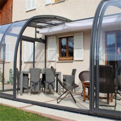 China Modern High Quality Aluminum Frame Glass-Glass Solarium Float Room Green Gardening House for sale