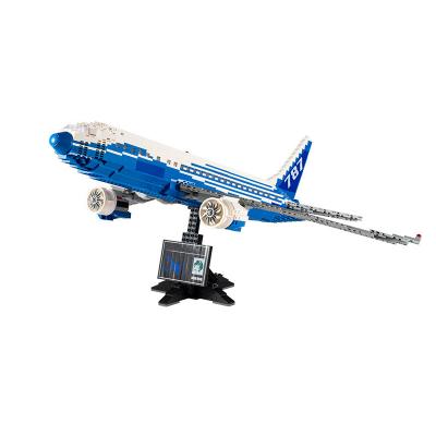 China Toy Wholesale MOC Airplane Dreamliner 787 Model Bricks DIY Plane Airbus Transport Building Blocks Toys Legoed Technic Kids Gifts for sale