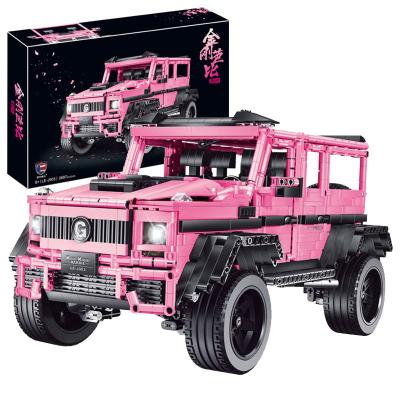 China DIY TOY Wholesale LE-J903 MOC Pink SUV G800 6X6 Off-Road Vehicle Building Bricks Blocks Toys Bricks Legoed Technic Educational Car for sale