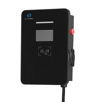 China Metal RFID AC EV wallbox charging station ev charger electronic wall box for electric car with led screen for sale