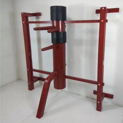 China Space Saving Wooden Wall Elm Gymnasium Wooden Dummy On Corner Height Adjustable Wing Chun Training Wooden Dumbbells for sale